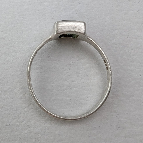 英國復古珠寶方形綠寶石純銀戒指(20號)戒指